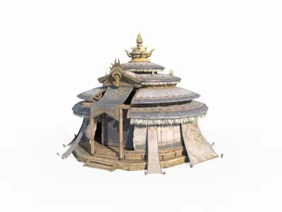 House yurts of nomad 3D model
