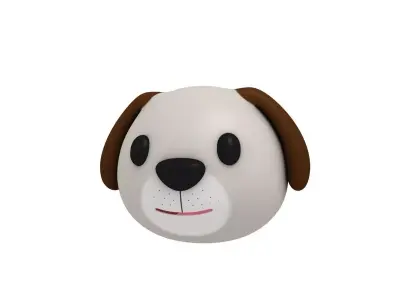 Dog Head Low-poly 3D model