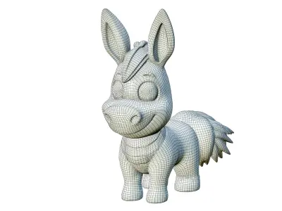 High-Quality Realistic Cute Cartoon Horse 3D model