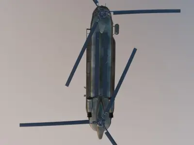 CH 47 Chinook Military Transport Helicopter with Interior 3D model