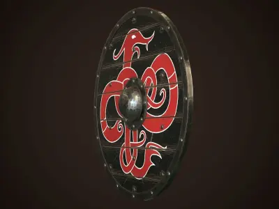 Viking Shield 26 Low-poly 3D model