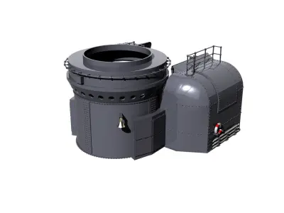 secondary gun barbet forward 3D print model