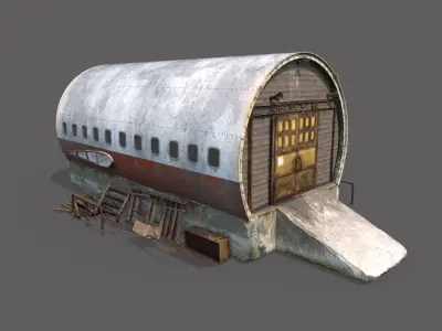 Hangar-Storaj Facility- Made From Airplane 3D model