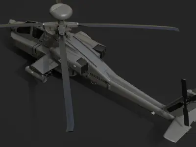 AH-64D Apache Low-poly 3D model