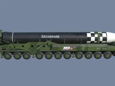 Hwasong 16 missile launcher 3D model