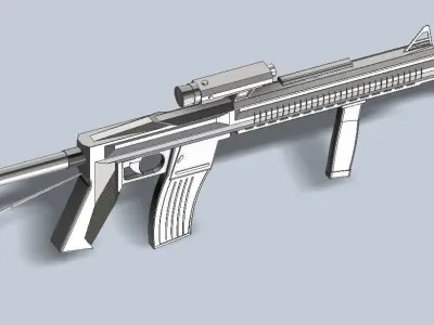 3D model machine gun 3D model