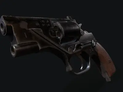 Revolver Stechkin Low-poly 3D model
