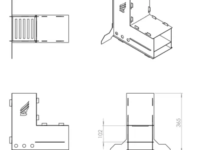 Steel Rocket Stove 3D model