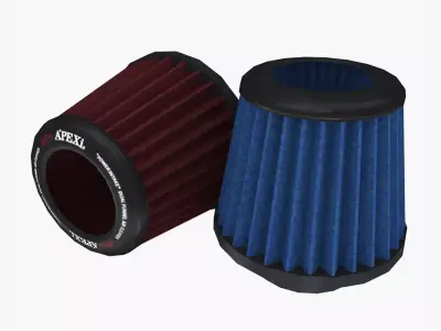 Conical Air Filter Pack Free low-poly 3D model