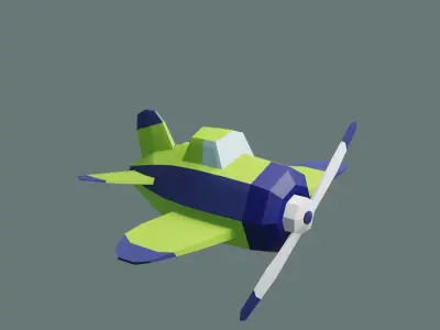 Lowpoly Basic Airplane Low-poly 3D model