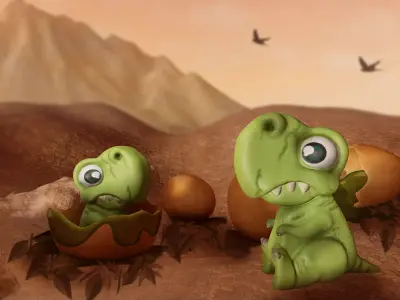 Baby Dinosaur Model for the vr-animals challenge Low-poly 3D model