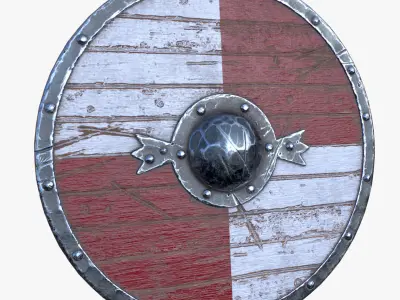 Axe and Shield Low-poly 3D model