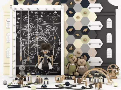 toys and furniture set  Low-poly 3D model