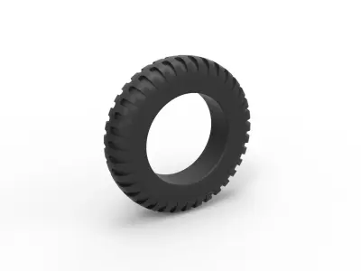 Old truck tire Scale 1 to 25 3D print model