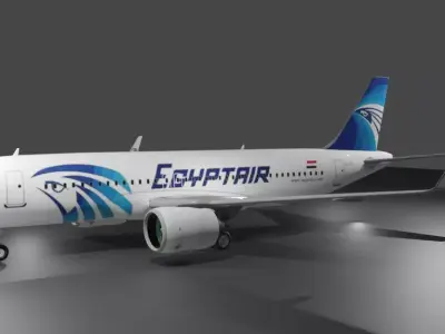 Egypt Air airbus a320neo 3D model Low-poly 3D model