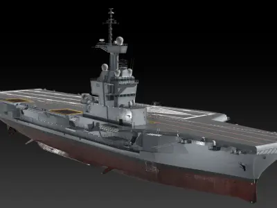 FS Charles de Gaulle Low-poly 3D model