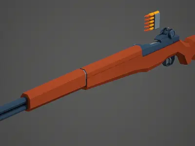 Stylized M1 Garand Low Poly Mobile Ready Low-poly 3D model