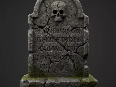 Cursed Grave Monument Low-poly 3D model