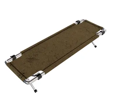 Folding cot Low-poly 3D model