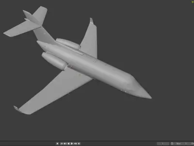 Normal Airplane Design Without Windows Low-poly 3D model