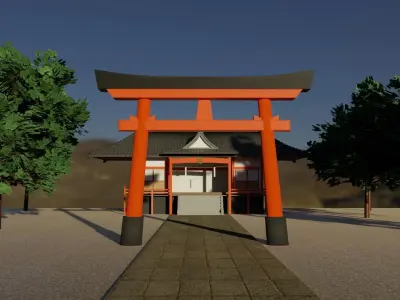Japanese Shrine Free 3D model