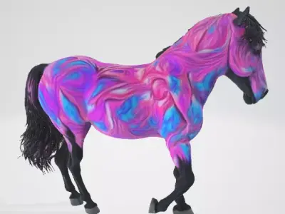 Vibrant Fantasy Horse 3D model
