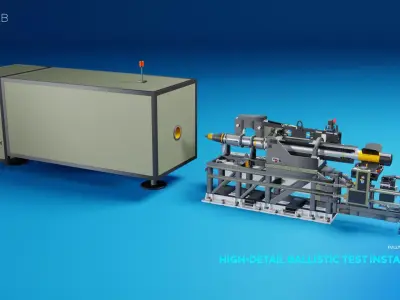 High-Detail Ballistic Test Installation 3D model