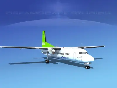 Fokker 50 Air Baltic 3D model