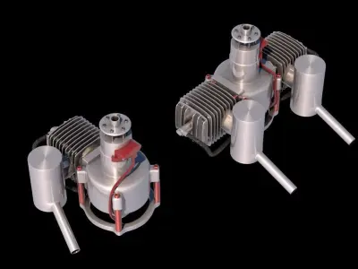 2 Stroke Radio Controlled Gas Engine Free low-poly 3D model