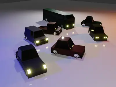 Low Poly Car Pack Free 3D model