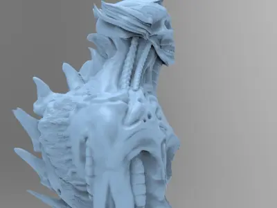 Alien organic Robot statue 2 3D model