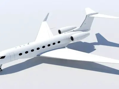 US Long Range G 650 Private Jet Static Low-poly 3D model