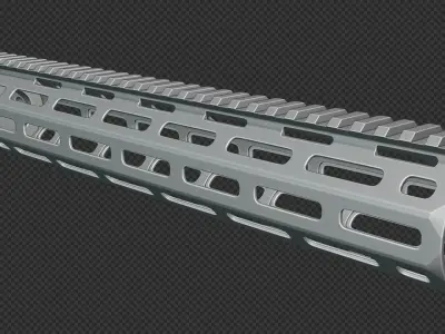AR-15 KAC URX4 13Inch M-LOK Handguard Low-poly 3D model