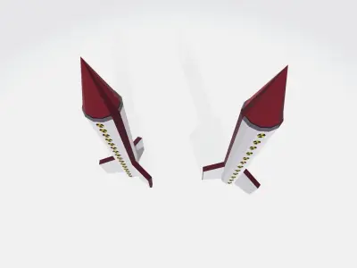 Low poly Nuke Missile for world Free low-poly 3D model