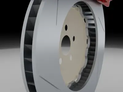 High Poly 6-Pot Brake System Free 3D model