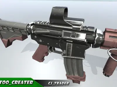 Modern Assault rifle special 3d model Low-poly 3D model