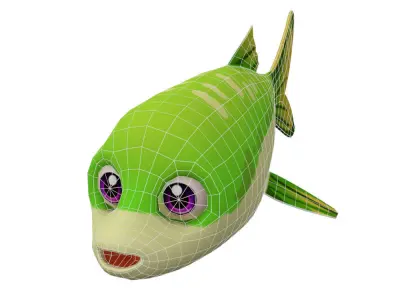 Apollo Shark Minnow Fish Cartoon Animated Low-poly 3D model