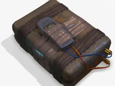 Explosive Collection book with cell phone inside Low-poly 3D model