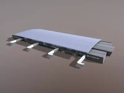 Airport Terminal UWKD Terminal-1A Low-poly 3D model