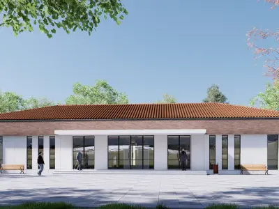 commercial building Low-poly 3D model