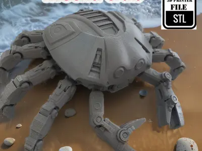mecha crab articulated  3D print model