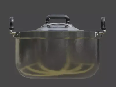 Vintage stainless cooking pot Free 3D model