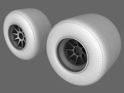 F1 2017 Tire Rim Collection Free low-poly 3D model