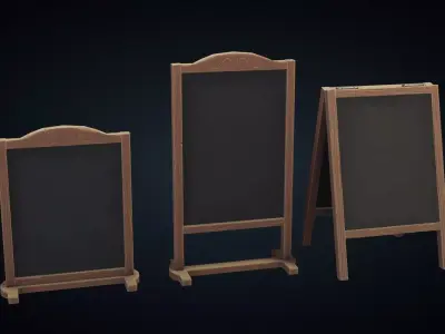 Restaurant Signs - Stylized Kitchen Pack - Part 7 Low-poly 3D model