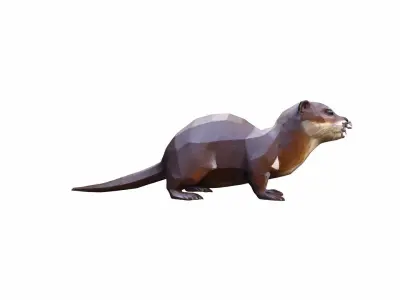 3d Render The Otter Is A Playful Aquatic Mammal 3D model