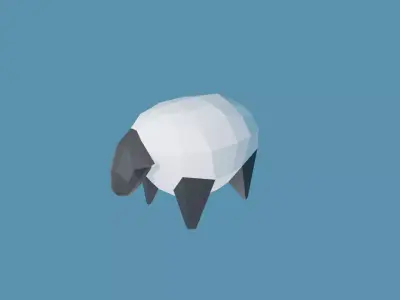 Low Poly sheep 3D model Low-poly 3D model
