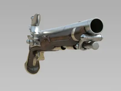 Flintlock Pistol Historic gun 3D model