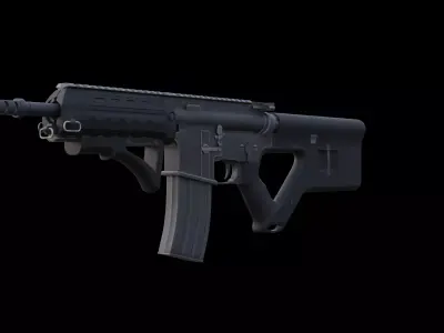 Futuristic M4 Carbine Low Poly Tactical Rifle PBR Low-poly 3D model