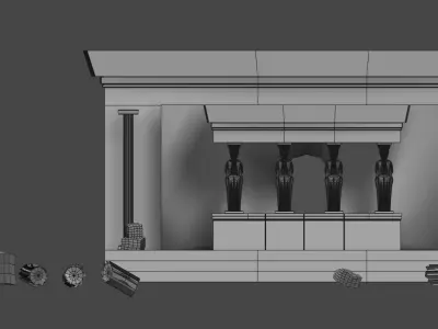 Porch of the Maidens Free low-poly 3D model