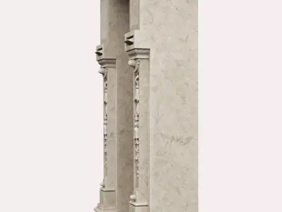 Classic architectural niche portal for statues vases Low-poly 3D model